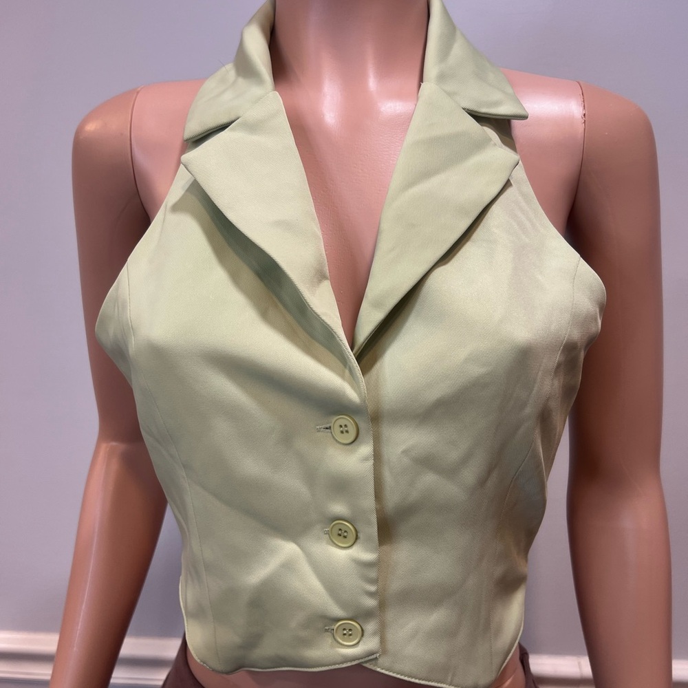Princess Polly Light Green Sleeveless Blouse
